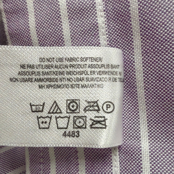 Brooks Brothers Mens Purple & White Striped Collared Shirt Non-Iron Sz16.5 34