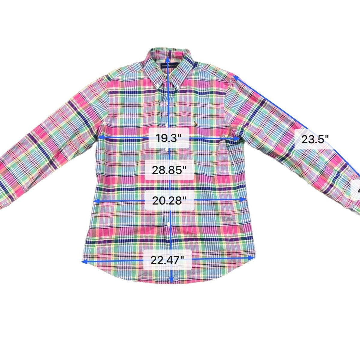 Ralph Lauren Mens Multi-Color Cotton Plaid Long Sleeve Button Down Shirt Size L