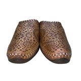 Pikolinos Women’s Brown Leather Laser Cut Slip-On Mules Size 38
