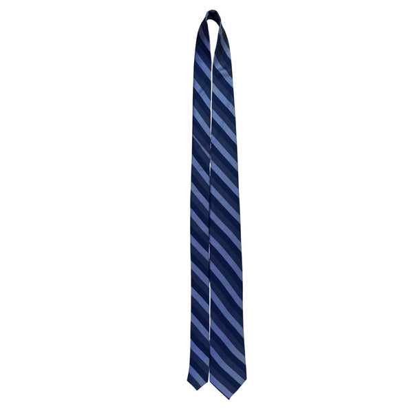 Jos A Bank Mens Blue Silk Striped Tie Classic Chevron Pattern Formal Necktie 5