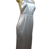 Lulus White Satin Midi Dress With Spaghetti Straps & Open Back Design Sz M - New