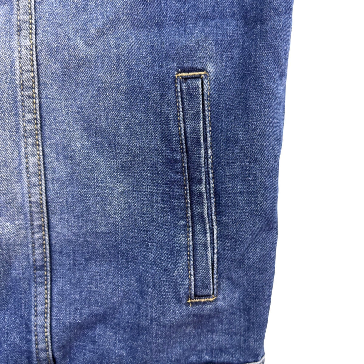 Faxikio Mens Blue Denim Vest Jacket Cotton Blend Casual Lightweight Size XL