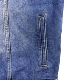 Faxikio Mens Blue Denim Vest Jacket Cotton Blend Casual Lightweight Size XL