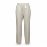 J.Crew Mens Natural Linen Elastic Waist Relaxed Pants Beige Lightweight Size M