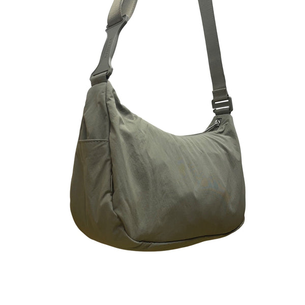 Athleta Women’s Green Nylon Adjustable Strap Anytime Crescent Crossbody Bag