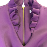 Calvin Klein Womens Purple Ruffled Neckline Sleeveless Sheath Dress Size 4