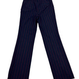 Loft Marisa Trouser Pants Navy & Burgundy  High-Waist Wide-Leg Size 4 - New
