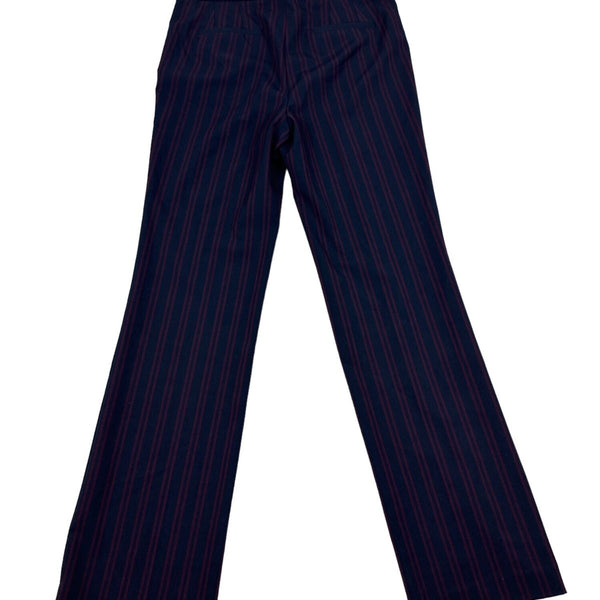 Loft Marisa Trouser Pants Navy & Burgundy  High-Waist Wide-Leg Size 4 - New