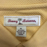 Tommy Bahama Mens Yellow Silk & Cotton Long Sleeve Polo Shirt Comfortable Sz XL