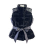 DKNY Womens Black Faux Fur & Nylon Tie-Waist Puffer Full-Zip Vest Size L