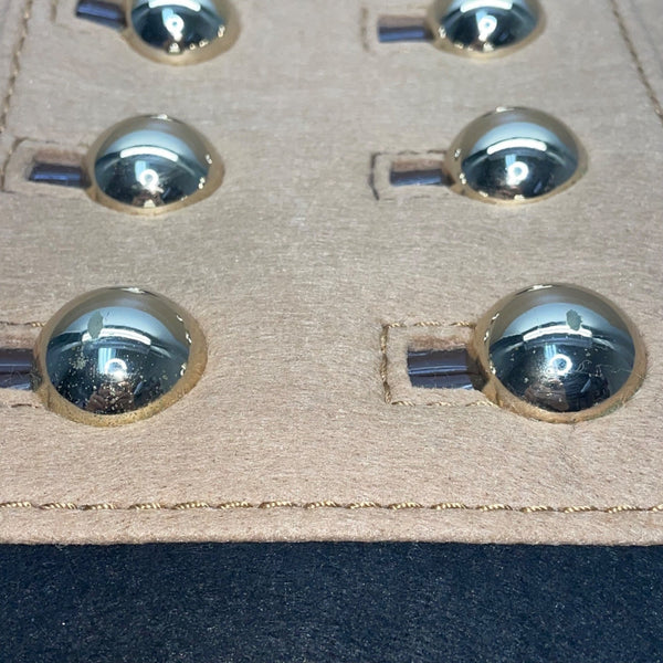 Kate Spade Women’s Brown Black Fabric & Patent Leather Stud Accents Tote Bag