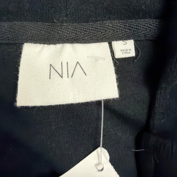 Nia Womens Black Hooded Romper With Elastic Waist & Long Sleeves Size S