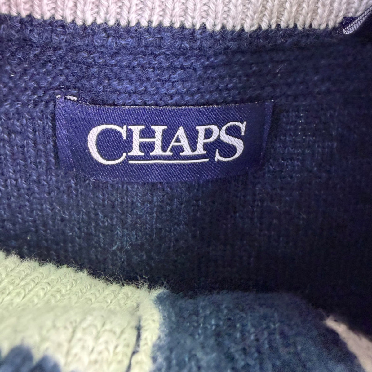 Chaps Mens Navy Sweater Button-Up Pullover Classic Long Sleeve Top Size M 