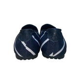 Bull+Tassel Men’s Navy Silver Stripe Slip-Ons Biff Opera Casual Loafers Size 9.5