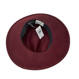 Doris Streich Womens Burgundy Wool Fedora Hat Wide Brim Black Band Stylish OS