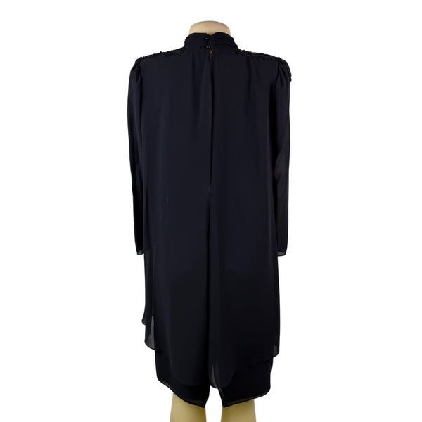 Ursula Womens Black Polyester Beaded Capelet Formal Dress Elegant Design Size 8P