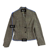 Banana Republic Womens Brown Wool Blend Plaid Pattern Blazer Button Front Sz 6