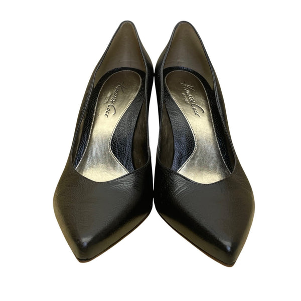Kenneth Cole Women’s Black Leather Pointed Toe Stiletto Heel Pumps Size 9