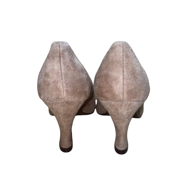 Predictions Women’s Taupe Suede Classic Rounded Toe Philly Pumps Size 8.5W