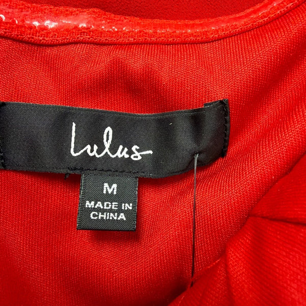 Lulus Womens Red Polyester Strapless Maxi Dress With Sequin Bodice Formal Size M