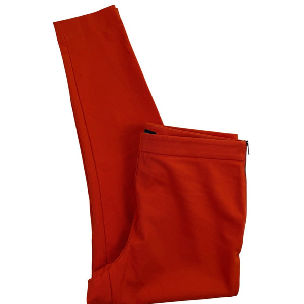 Ann Taylor Women’s Red Polyester Blend Slim Fit Side-Zip Pants Size 10