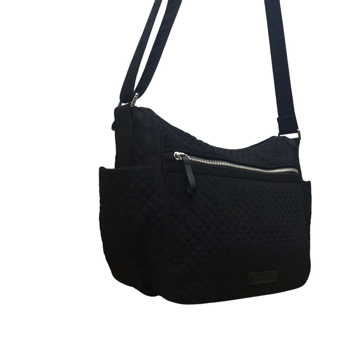 Vera Bradley Women’s Black Quilted Adjustable Strap Zip Closure Crossbody Bag
