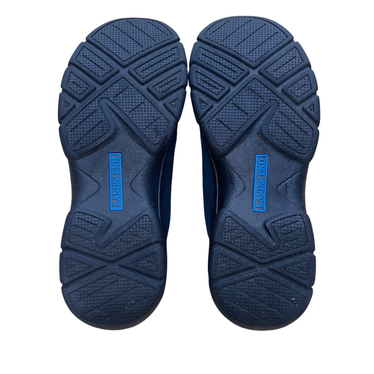 Lands End Women’s Navy Blue Suede & Quilted Nylon Slip-On Shoes Size 8.5D