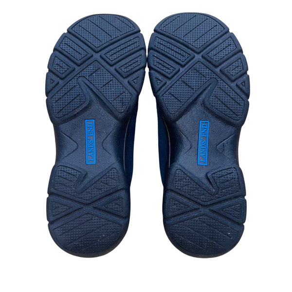 Lands End Women’s Navy Blue Suede & Quilted Nylon Slip-On Shoes Size 8.5D