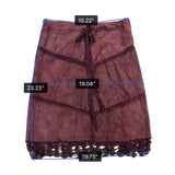 Arden B Womens Burgundy Leather Crochet Trim A-Line Skirt Size 6