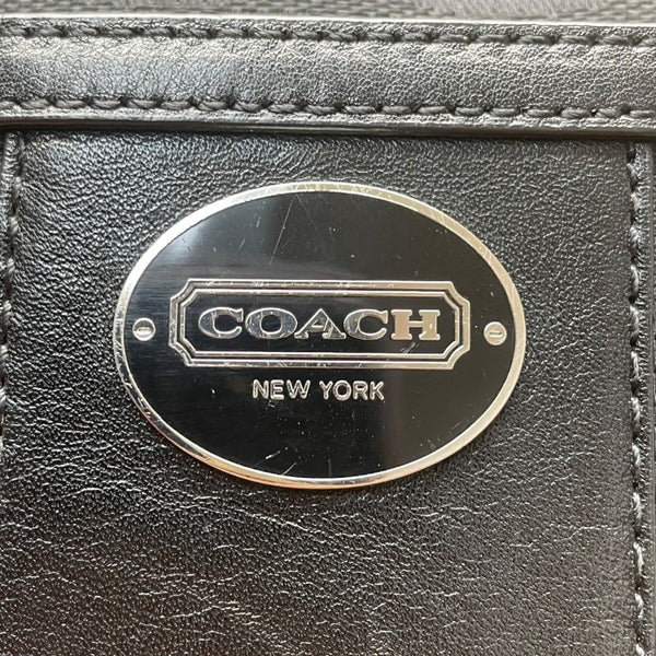 Coach Women’s Black Fabric & Leather Monogram Adjustable Strap Crossbody Bag