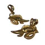 Crown Trifari Womens Gold Tone Metal Clip-On Earrings Vintage Swirl Leaf Design