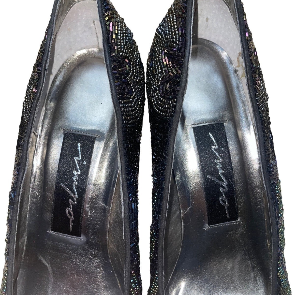 Impo Womens Black Iris Beaded Lining Monet High Heel Pumps Size 9B