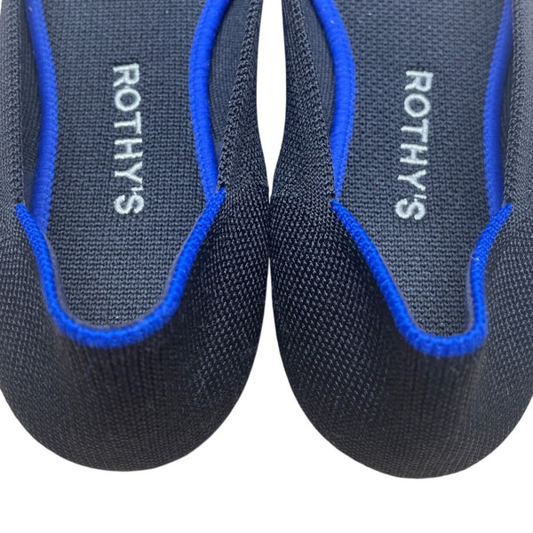 Rothys Women’s Black & Blue Knit Upper The Flats Slip-On Ballet Flats Size 5.5W