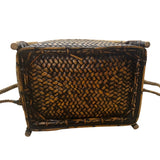 Vintage Brown Natural Woven Rattan Bamboo Frame Handmade Pasiking Backpack