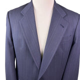 Christian Mens Navy Virgin Wool Pinstripe Suit Jacket & Pants Two Piece Set
