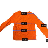 J. Crew Womens Bright Orange Cable Knit Sweater Cozy Lightweight Sz M