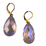 Joan Rivers Womens Gold Tone Iridescent Crystal Faceted Dangle Earrings