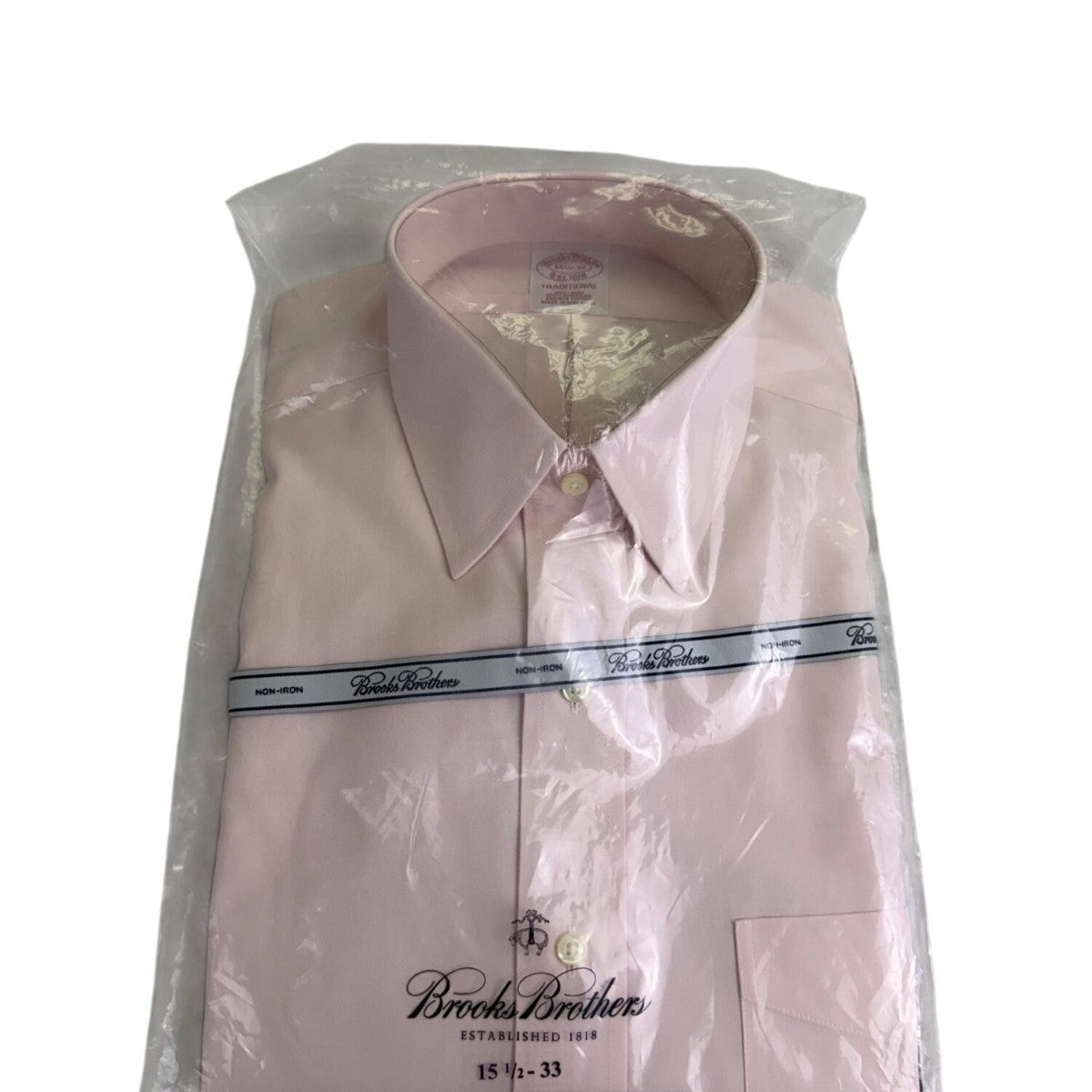 Brooks Brothers Mens Pink Non-Iron 100% Cotton Dress Shirt Sz 15 1/2-33
