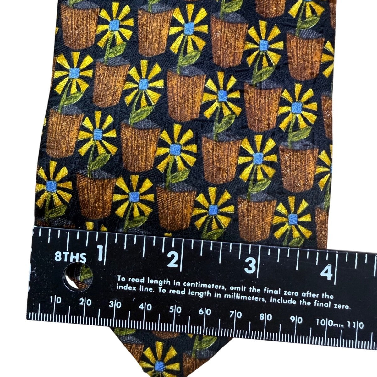 Ermenegildo Zegna Mens Multicolor Silk Tie Yellow/Blue/Black Floral Pattern