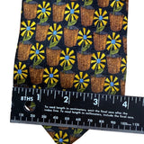 Ermenegildo Zegna Mens Multicolor Silk Tie Yellow/Blue/Black Floral Pattern