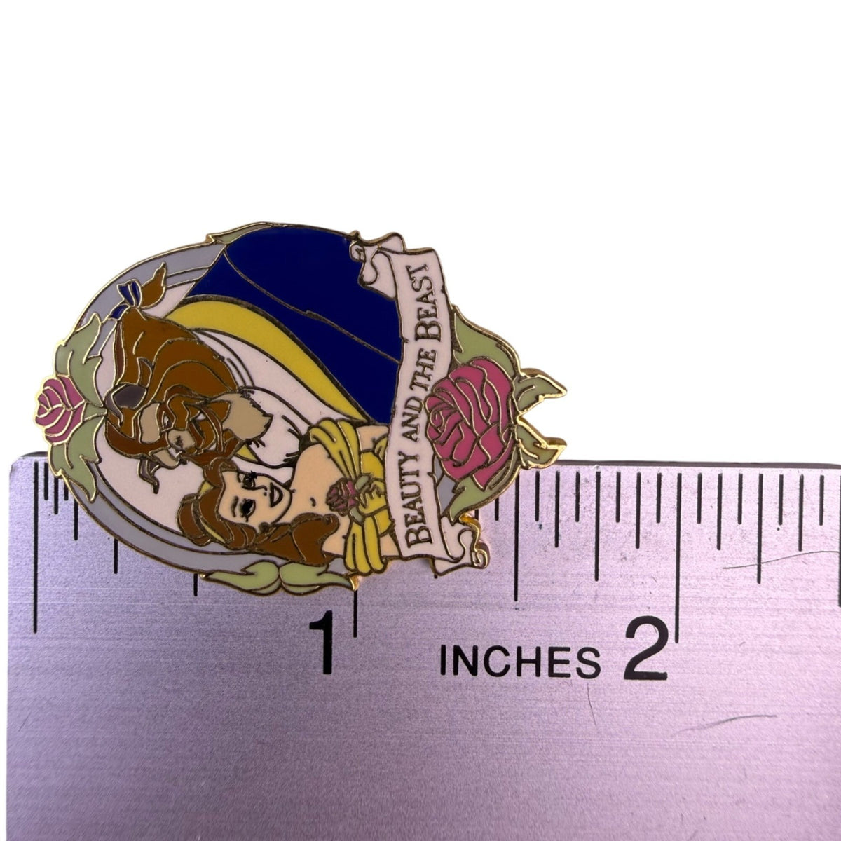 Disney Collectible Enamel Pin Beauty & Beast 2002 Walt Disney World Gold Tone