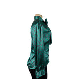 Oscar De La Renta Womens Green Bow Blouse Vintage Retro Style Top Sz 6