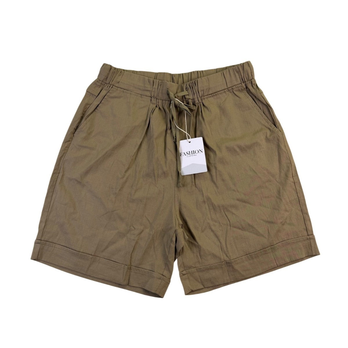 Fashion Clothing Womens Tan Drawstring Casual Shorts Size Large