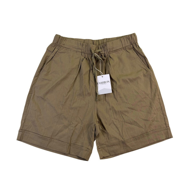 Fashion Clothing Womens Tan Drawstring Casual Shorts Size Large