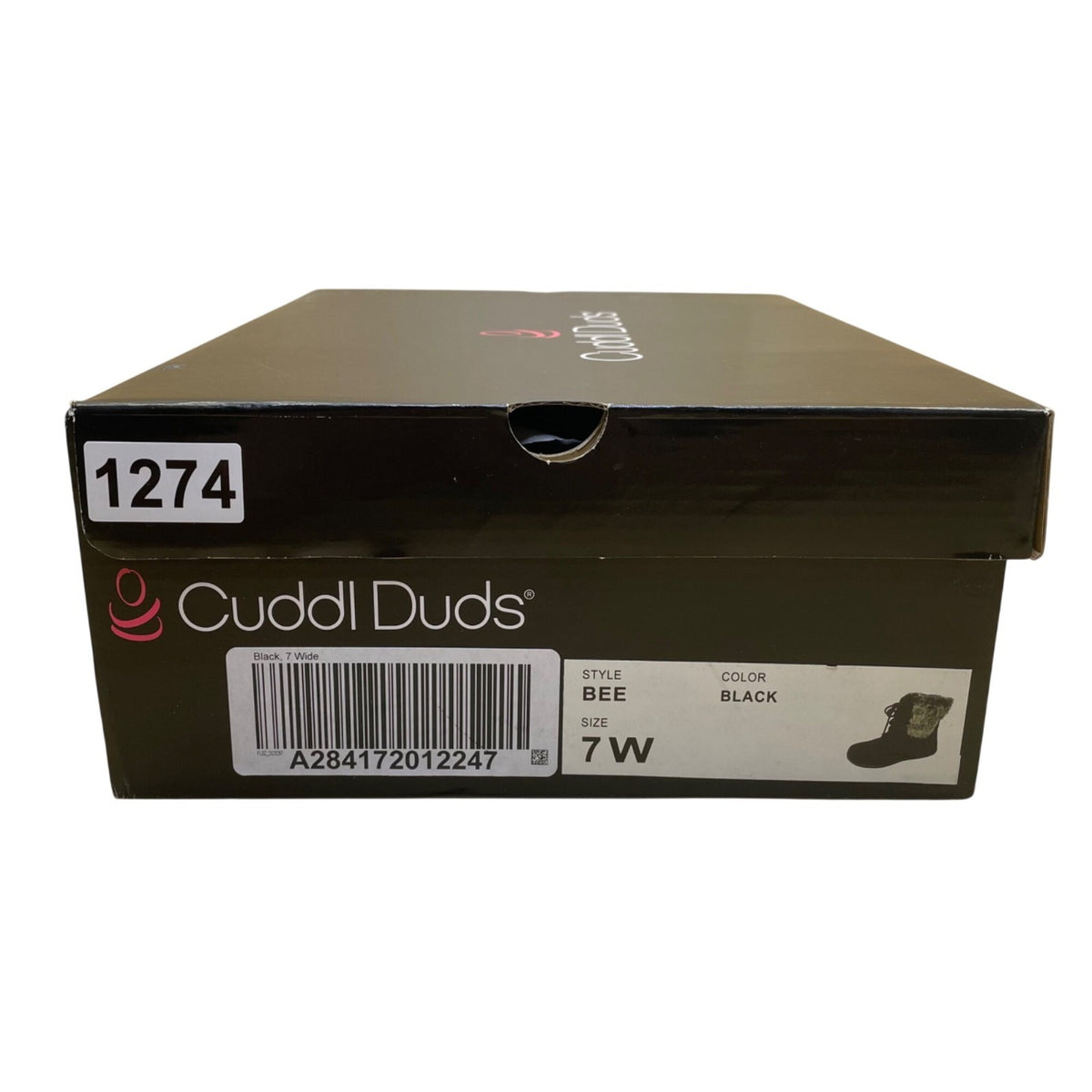 Cuddl Duds Women’s Black Faux Fur-Lined Lace-Up Bee Ankle Boots Size 7W
