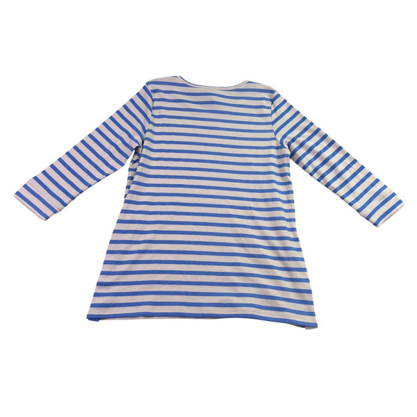 Style & Co Womens Blue Striped Long Sleeve Tunic Top Sized Petite Size M