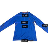 Adidas Mens Blue Long Sleeve ClimaLite Running Shirt W/ Orange Trim Size L