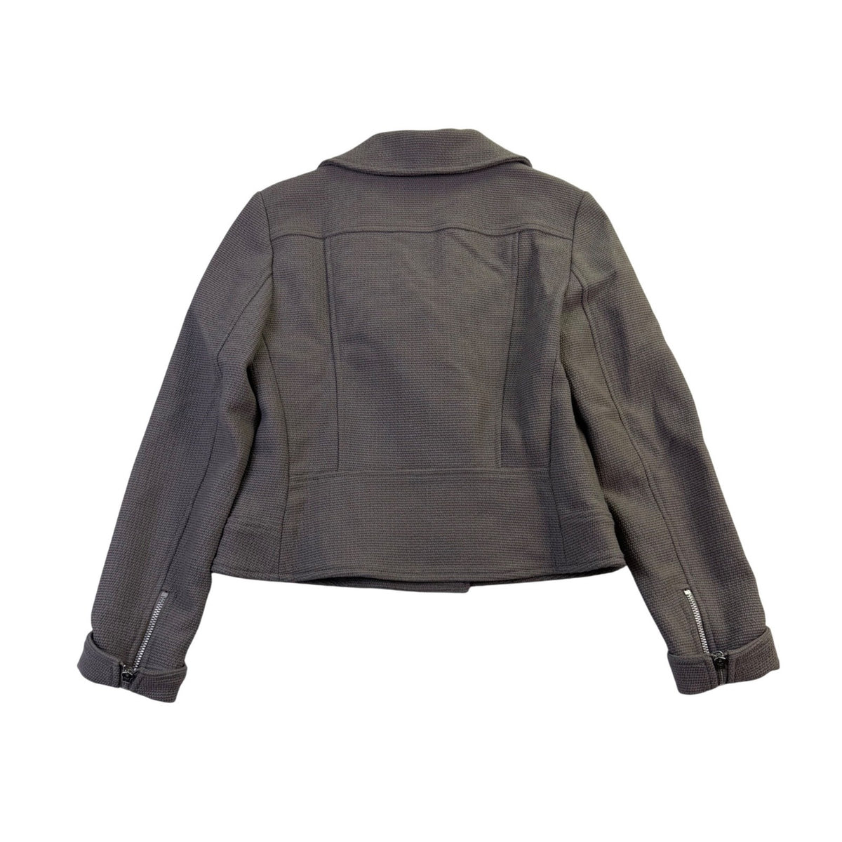 Ann Taylor Womens Gray Zip-Up Moto Jacket Lightweight Stylish Size XS 