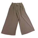 Tronjori Womens Tan Khaki Wide-Leg & Pleated Lightweight Pants Size L