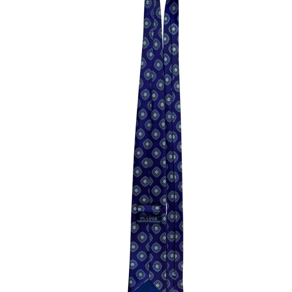 Jos A. Bank Mens Purple 100% Silk Tie Mandala Print Pattern Executive Collection
